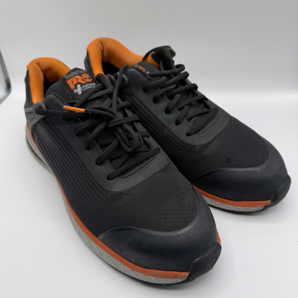 Timberland PRO Radius Composite Safety Steel Toe Work Shoes Black Orange Mens